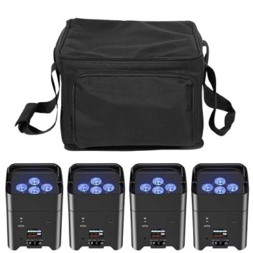   FTS UPLight 4-es Szett – 6x18W RGBWA+UV Akkumulátoros Uplight + Hordtáska
