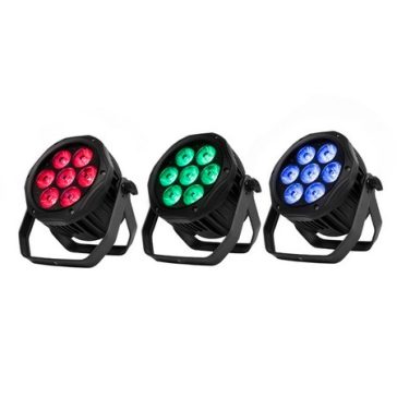   FTS LED 7x18W RGBWA+UV Alumíniumházas IP65 Kültéri Par Lámpa – Profi Színpadi Világítás