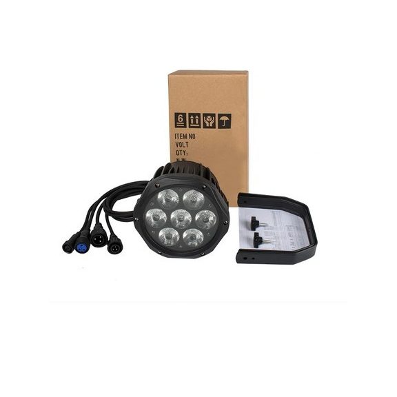 FTS LED 7x18W RGBWA+UV Alumíniumházas IP65 Kültéri Par Lámpa – Profi Színpadi Világítás