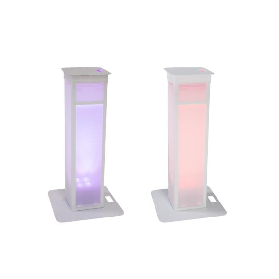 EUROLITE 2× Stage Stand Variable – Állítható rendezvény állvány szett fehér borítással és táskával
