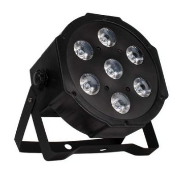   FTS LED 7x18W RGBWA+UV Par Lámpa – Profi Színpadi Világítás, DMX Vezérlés, Színes Fényhatások