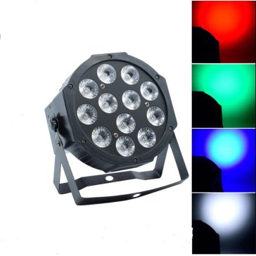   FTS LED 12x12W RGBW Par Lámpa – Profi Színpadi Világítás, DMX Vezérlés, Színes Fényhatások
