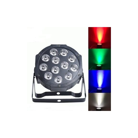 FTS LED 12x12W RGBW Par Lámpa – Profi Színpadi Világítás, DMX Vezérlés, Színes Fényhatások