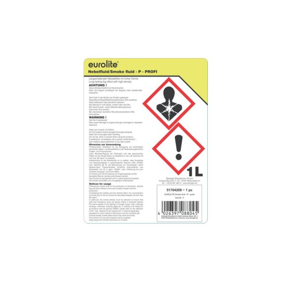 EUROLITE Smoke Fluid P Professional – Profi ködfolyadék 1 L