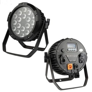   FTS RGBWA+UV 18X18W (Alumíniumházas) IP65 Kültéri Par Lámpa – Profi Színpadi Világítás, DMX Vezérlés