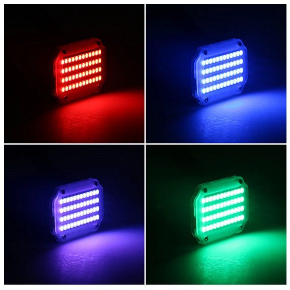 FTS Stroboszkóp RGB+W, 48 LED + Távirányító - Házibuli Fényhatás