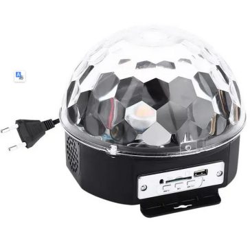  FTS MG Party Disco Ball Hangszóró – Fekete, RGB LED Fényekkel 