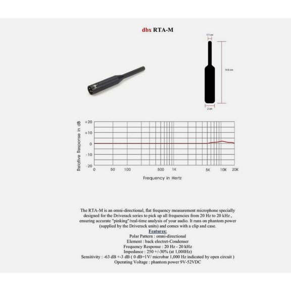 DBX DriveRack RTA-M – Referencia mérőmikrofon