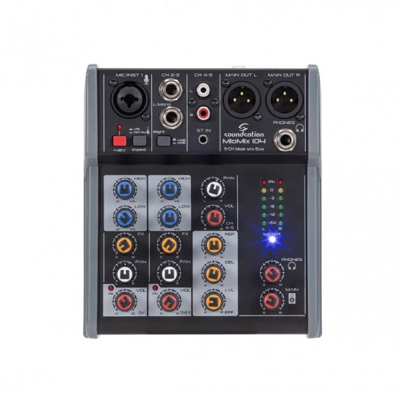 SOUNDSATION MIOMIX 104 - 5-csatornás Professzionális Audió keverő Digital Echo effektel