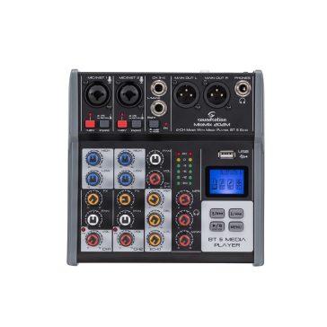   SOUNDSATION MIOMIX 202M - 4-csatornás Professzionális Audió keverő Media Player,BT és Digital Echo effektel