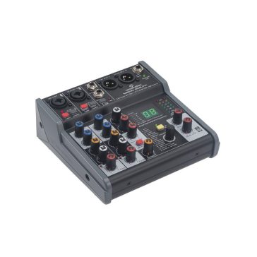   SOUNDSATION MIOMIX 202UFX - 4-csatornás Professzionális Audió keverő Digitális Multi-Effect és 24-bit/96kHz USB I/O hangkártyával