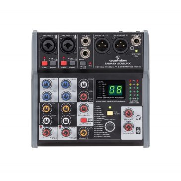   SOUNDSATION MIOMIX 202UFX - 4-csatornás Professzionális Audió keverő Digitális Multi-Effect és 24-bit/96kHz USB I/O hangkártyával