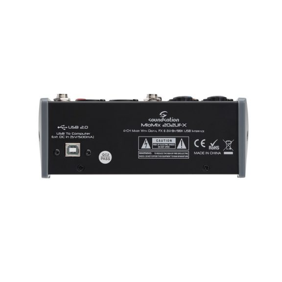 SOUNDSATION MIOMIX 202UFX - 4-csatornás Professzionális Audió keverő Digitális Multi-Effect és 24-bit/96kHz USB I/O hangkártyával