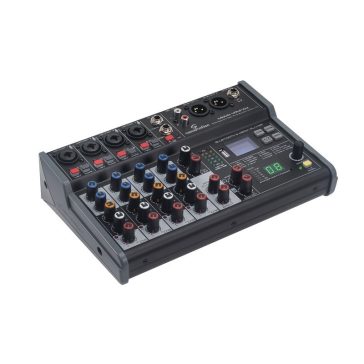   SOUNDSATION MIOMIX 404FXM - 6-csatornás Professzionális Audió keverő Media Player,BT és 24-bit Digital Multi-Effect funkcióval