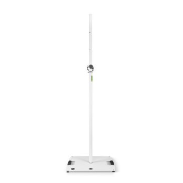   Gravity LS 431 W – Lámpa Állvány, 2,4 m Magasra Kitolható, Négyzetes Acél Talp 3 x M20-as Menettel, Fehér