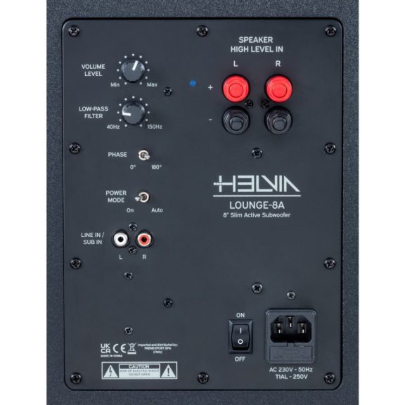 HELVIA LOUNGE-8ABK - 8" Vékony aktív mélynyomó