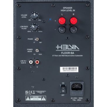   HELVIA FLOOR-8ABK - 8" padlóra és falra szerelhető aktív mélynyomó