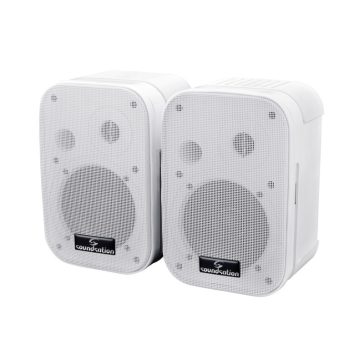   Soundsation SPWM-05V-WH 100 Volt passzív hangfalpár 5″ mélyhangszóróval és falitartóval (fehér kivitel)