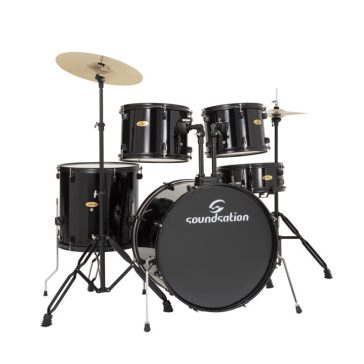   SOUNDSATION EDK22B-BK - 5 részes dobszett, hársfa testtel, sárgaréz cintányérokkal, Fekete