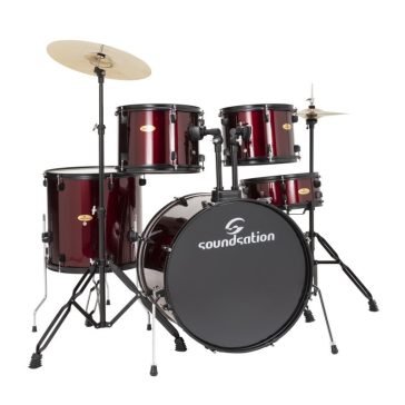   SOUNDSATION EDK22B-WR - 5 részes dobszett, hársfa testtel, sárgaréz cintányérokkal, Borvörös