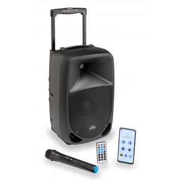   Soundsation GO-SOUND 10AIR -  akkumulátoros PA rendszer MP3, BT VHF mikrofonnal és Go-Sound Air applikációs vezérléssel