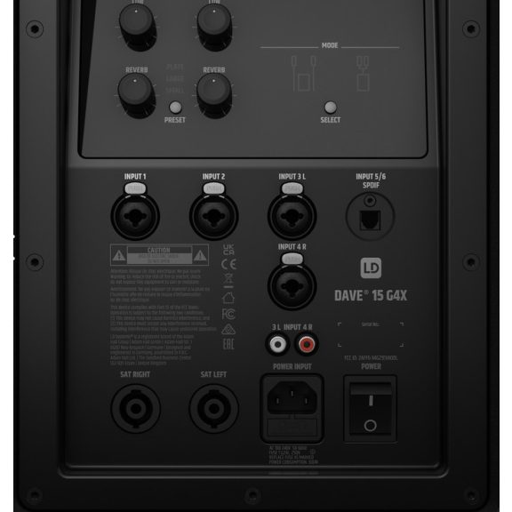LD Systems DAVE 18 G4X kompakt 18"-os aktív 2.1-es PA rendszer