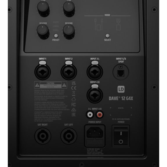 LD Systems DAVE 12 G4X kompakt 12"-os aktív 2.1-es PA rendszer
