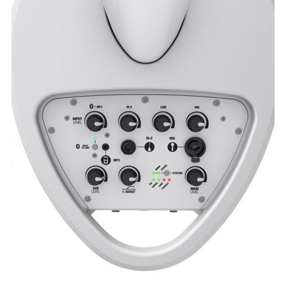 LD Systems MAUI 5 GO W kompakt akkumulátorról működő aktív PA torony rendszer, beépített keverő és Bluetooth, fehér