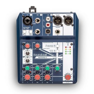   Soundcraft Notepad-5 Analóg Keverő és USB Hangkártya – Kompakt Megoldás Stúdióba és Útközben