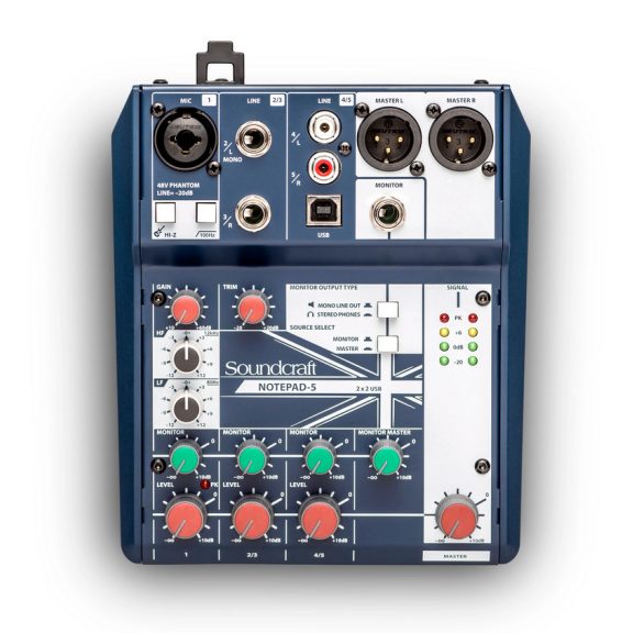 Soundcraft Notepad-5 Analóg Keverő és USB Hangkártya – Kompakt Megoldás Stúdióba és Útközben